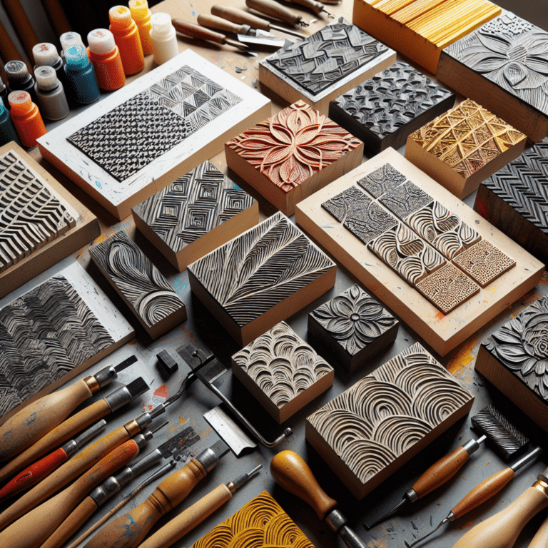 Experimenting with Textures and Patterns in Linocut Printing