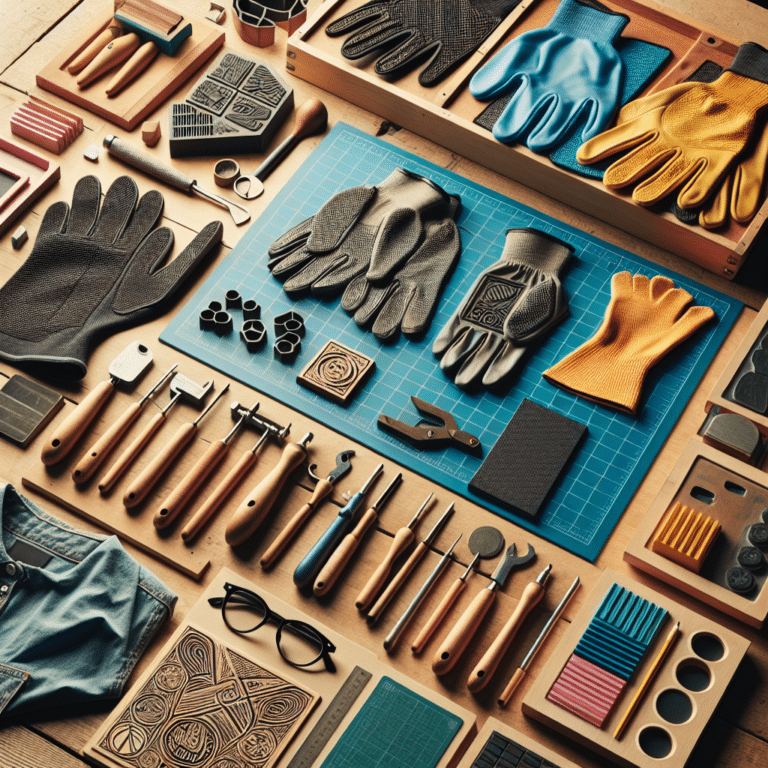 Protective Gloves and Safety Gear for Linocutting