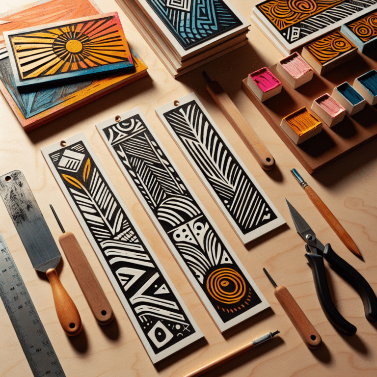 Easy Bookmarks Making Guide with Linocut Prints
