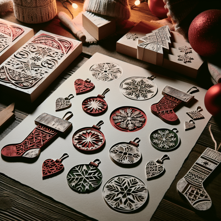 "DIY Linocut Holiday Decoration Projects