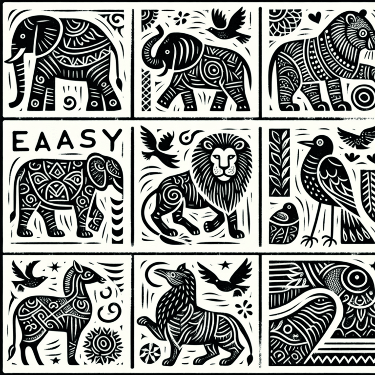 Easy Animal-themed Linocut Prints