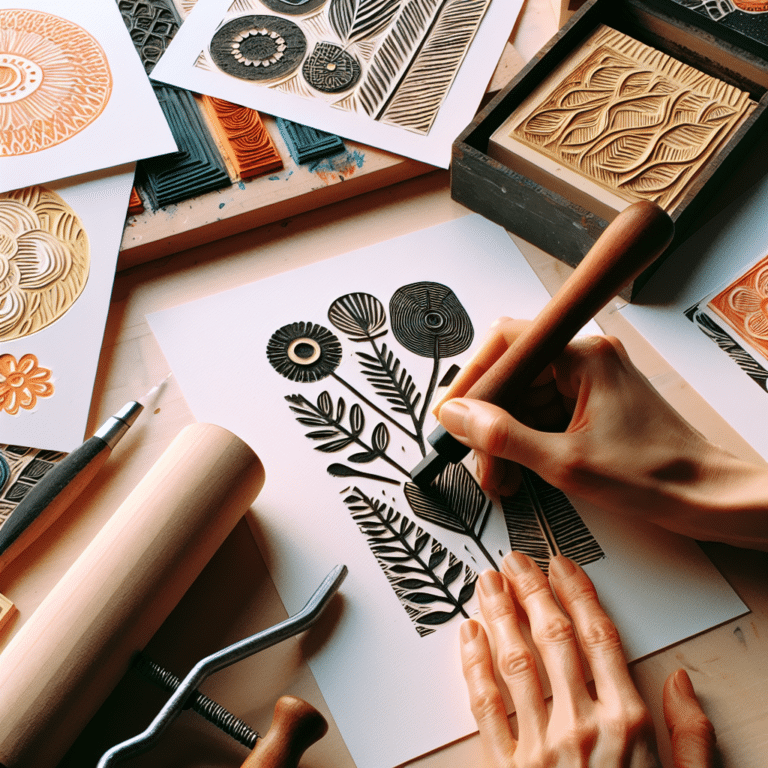 Step-by-step guide to making greeting cards using linocut
