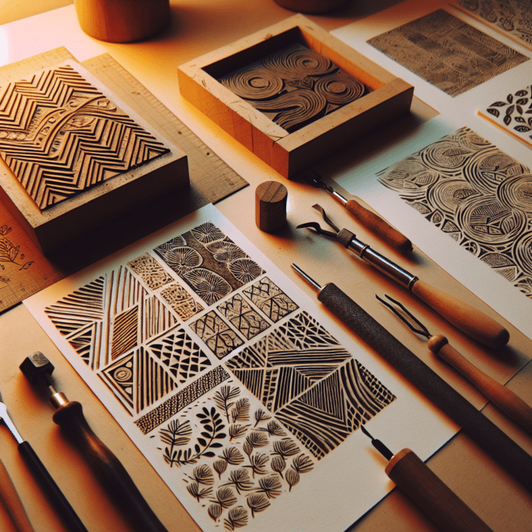 Creating simple pattern prints with linocut